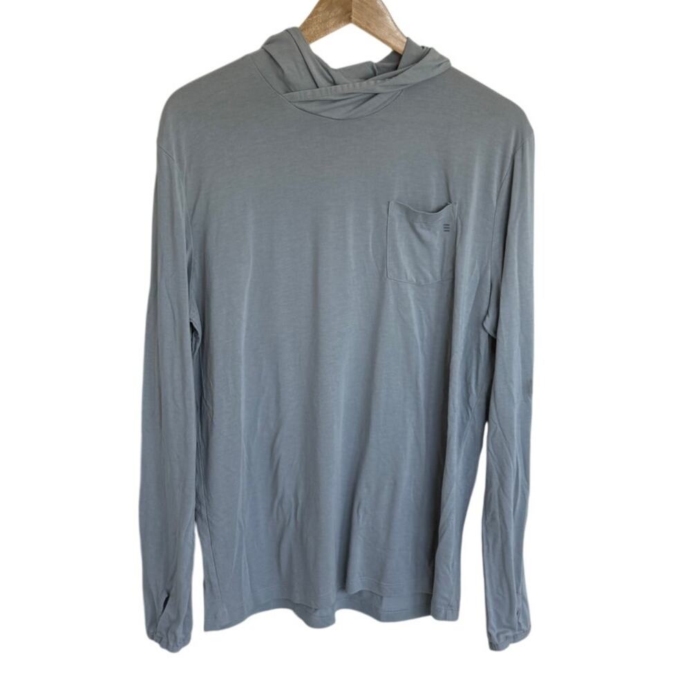 Free Fly Bamboo Lightweight Hoodie Men's Slate Long Sleeve Size L